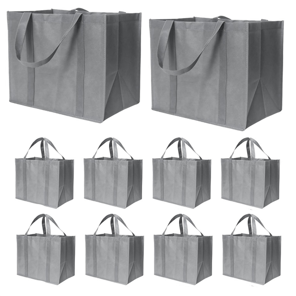 35L Reusable Grocery Bags With Long Handles Grey