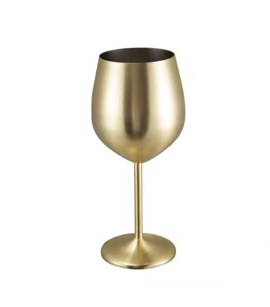 Travel 500ml Matte Stainless Steel 304 Red Wine Glass Gold Party Goblet