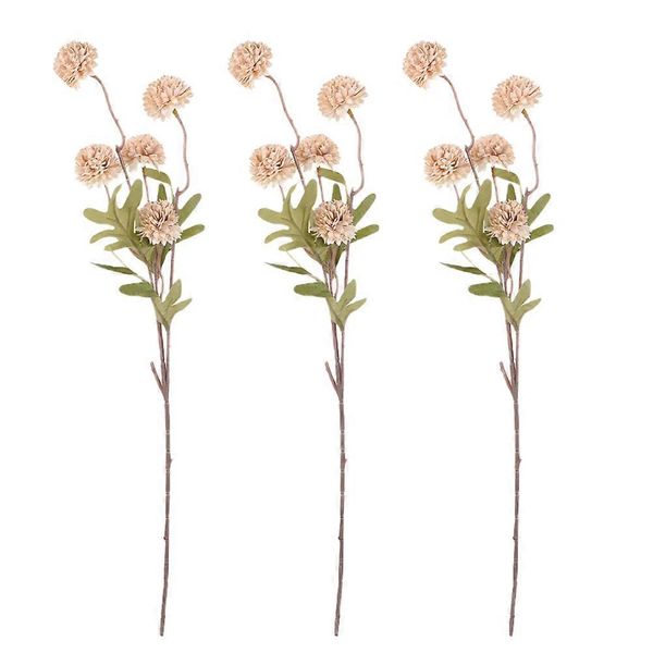 Artificial Flowers Faux Dandelion Flower Plants Dandelion Decor- 3 Pieces