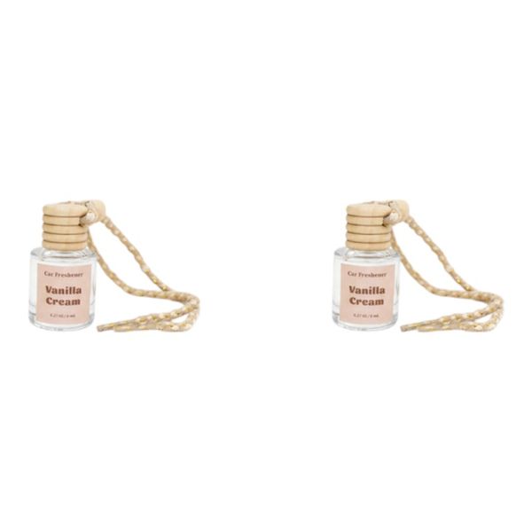 2 Pack - Wood Car Aromatherapy Pendant - Vanilla Cream - Pink