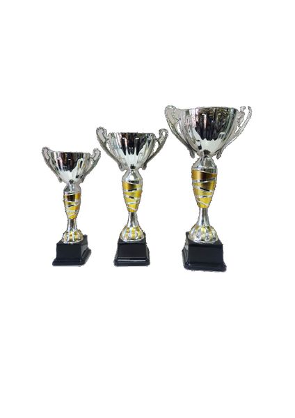 Silver Metal Cup Trophies - NC005, A,B,C - Pack of 3