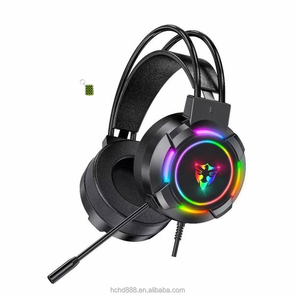 USB Wired Desktop Computer Gaming Headset With Microphone + Key Holder