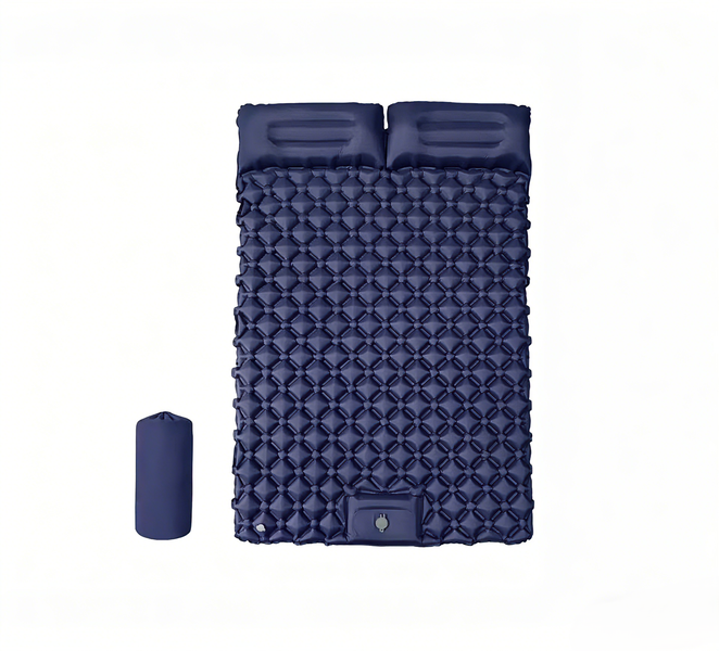 Double Camping Sleeping Mat, Self-Inflating with Foot Press Pump