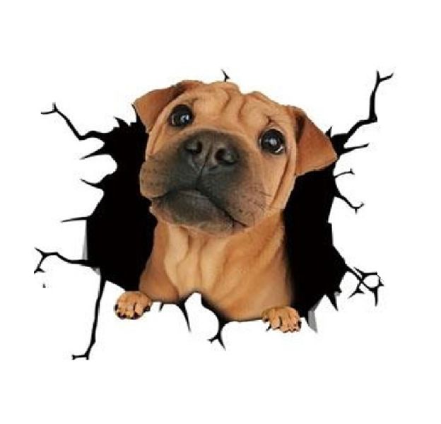 Michris Dog3 In Glass Vinyl Stickers
