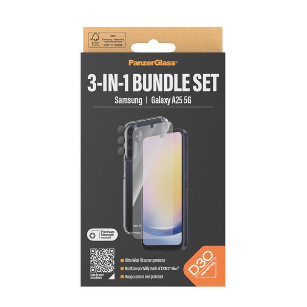 PanzerGlass 3-in-1 Bundle Compatible with Samsung Galaxy A25 5G