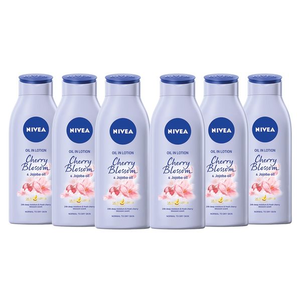 NIVEA Cherry Blossom &amp; Jojoba Oil in Body Lotion, 6x400ml