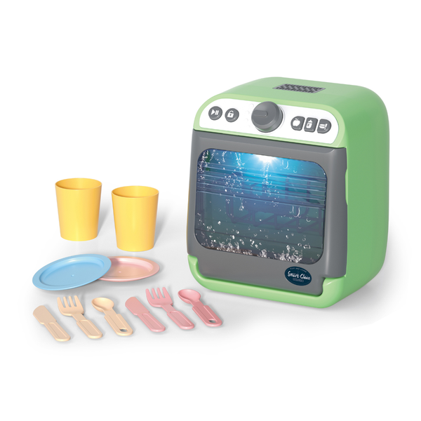 Pretend &amp; Play Dishwasher Set - Sound, Lights &amp; Water Spray Effect - Green
