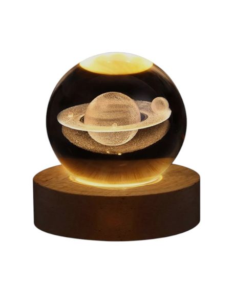 Planet Saturn LED Crystal Ball Night Light