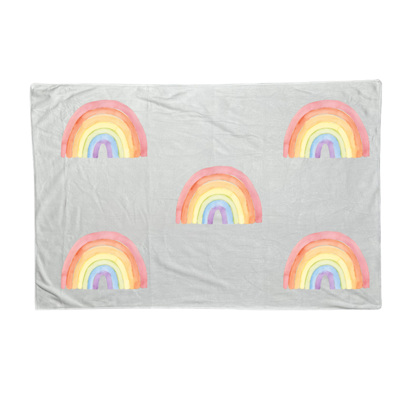 Baby Blanket - Pastel ROYGBIV Rainbows
