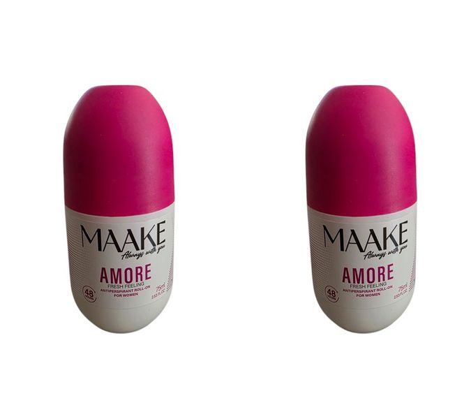 Maake Amore Roll On Deodorant Anti-Perspirant Fresh Feeling Woman Pack of 2