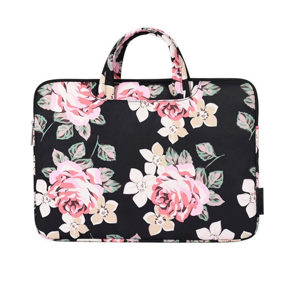 Aicom - 15 Inch Floral Laptop Handbag Bag with 3 Compartment Travel Tote