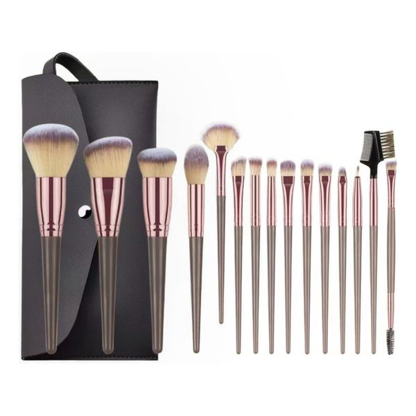 Premium 15 Pieces Makeup Brushes for Face Eye with Storage Bag for Beginner
