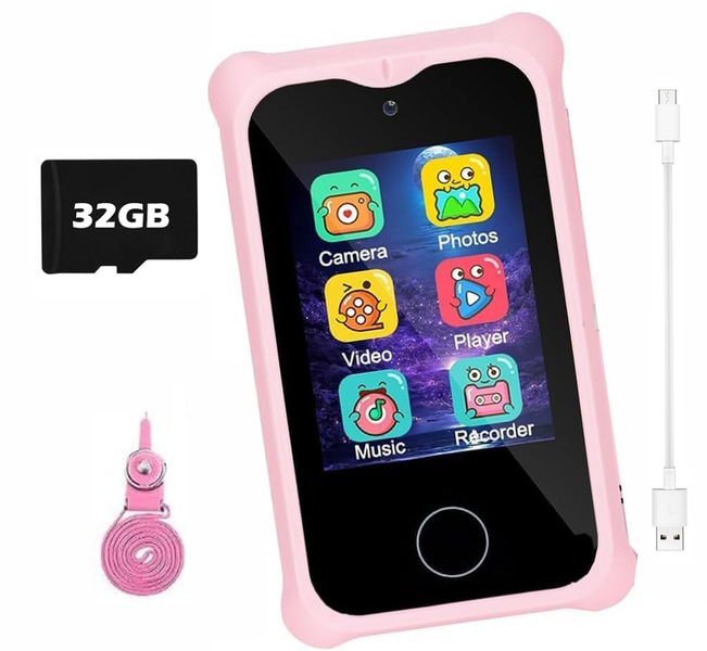 Pretend Phone Toy for Kids With 32 GB Card, Mini Phone Educational Toy