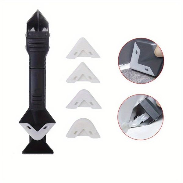 3 in 1 Silicone Caulking Tools, Glass Glue Angle Scraper