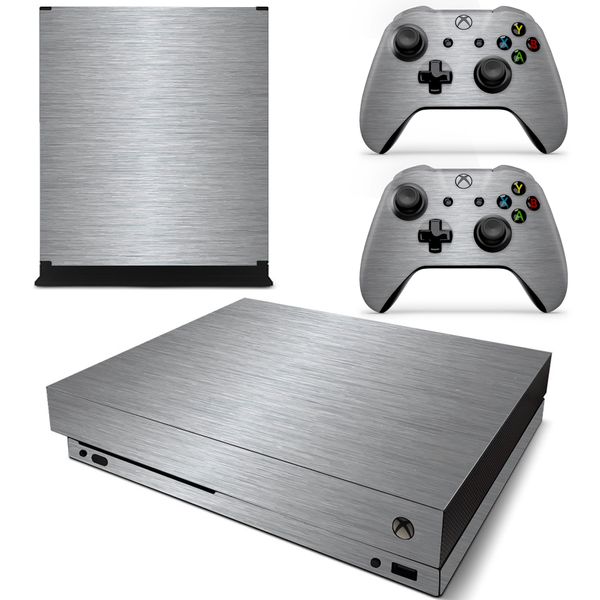 Decal Skin Compatible with Xbox One X - Brushed Steel (Decal Only)