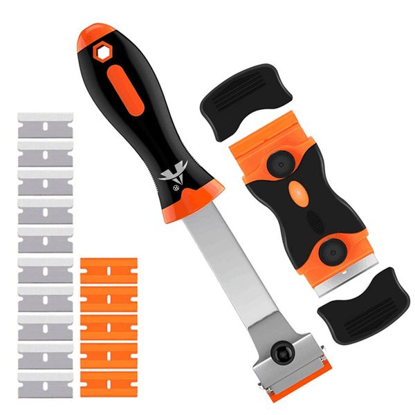 Alanes Long Handled Razor Blade Scraper for Removing Stickers - Set of 2