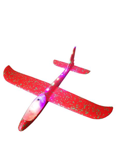 Glider Foam Airplane Large Throwing Foam Plane with Lights - Red - Umlozi