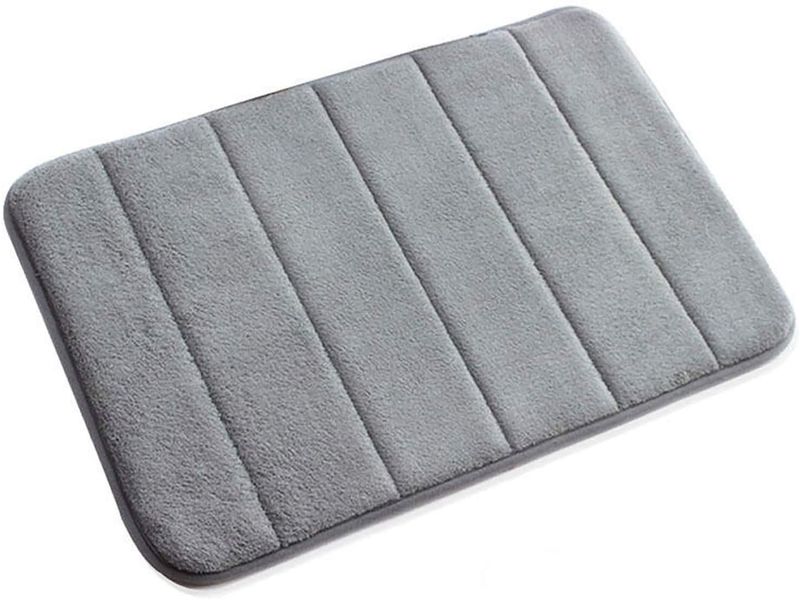 Wonder Towel Luxury Memory Foam Bathroom Bathmat Fast Dry Non Slip Grey L