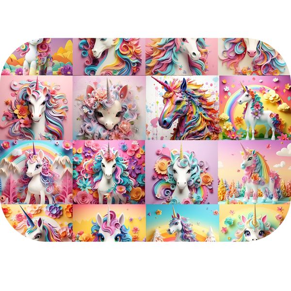 3D Unicorns Printed Mouse Pad