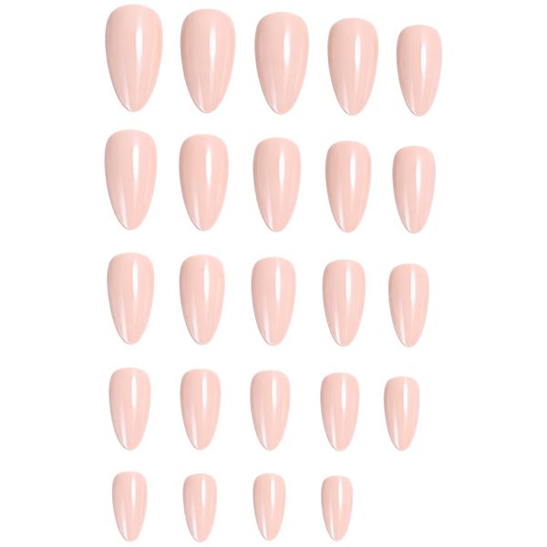 24 Piece Glossy Almond Shape Press-On Fake Nail Set