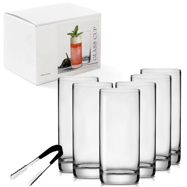 Set of 7 - Lead-Free Crystal Drinking Water Glasses, Mojito Glass Set