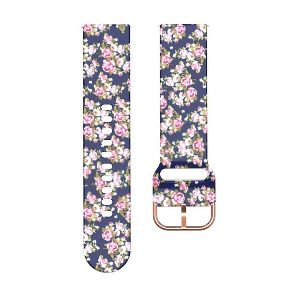 Silicone Printed Strap with Rose Gold Buckle Compatible with Samsung Galaxy Watch 5