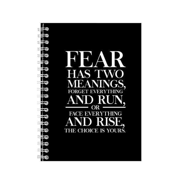 Fear A5 Notebook Spiral Lined Motivational Sayings Graphic Notepad Gift 187