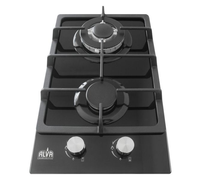 30 cm Glass Top 2 Burner Gas Hob Black GDH202