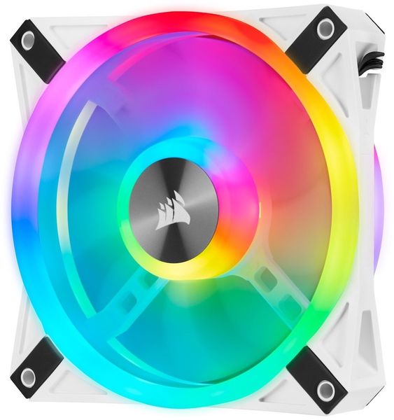 iCUE QL120 RGB 120mm PWM Triple Fan with Lighting Node CORE White -