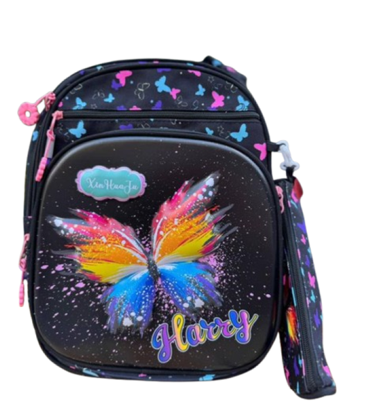 SamMag Mag Butterfly 3 Compartment School backpack pencil case