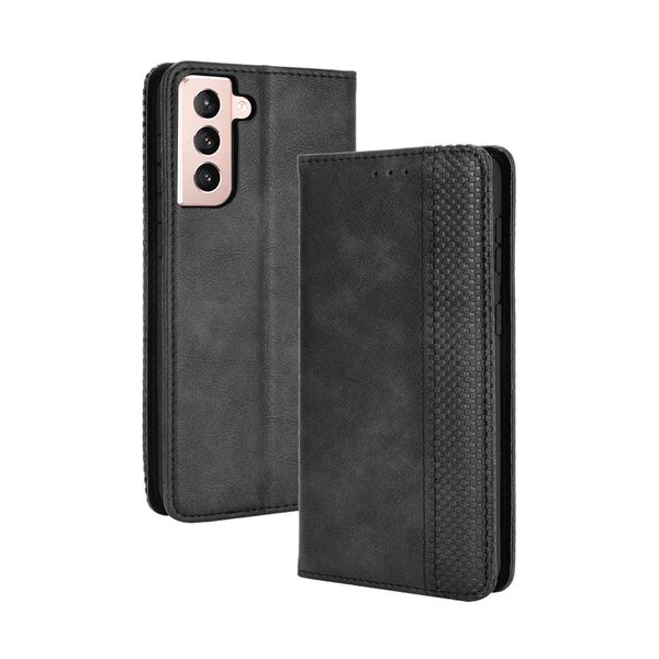Magnetic Buckle Retro PU Leather Case Compatible with Galaxy S21 Plus