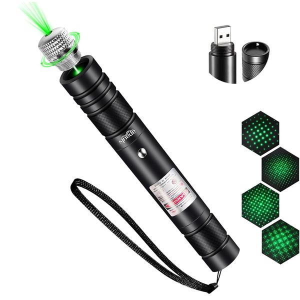Apauls Rechargeable Laser Pointer Long Range with Star Cap for TV/LED