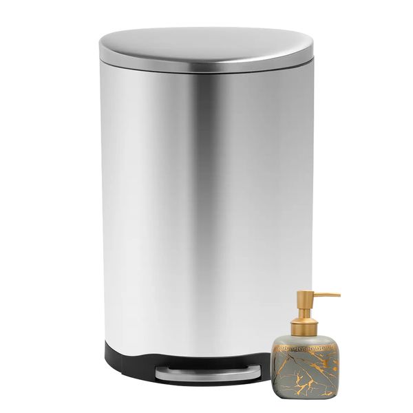 Heavy Duty Stainless Steel Soft-Close Bin including Soap Dispenser - 40Ltr