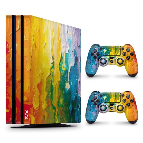 Decal Skin Compatible with PS4 Pro - Vibrant Rainbow Melt (Decal Only)