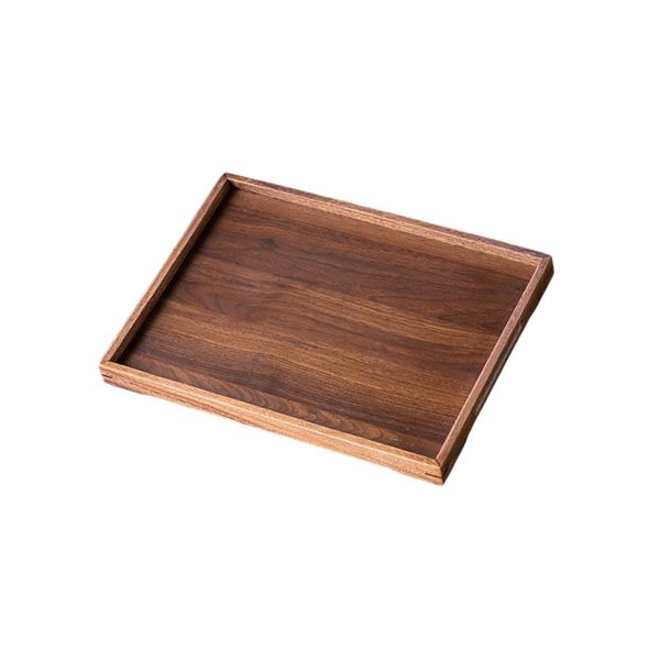 Minimalistic Multifunctional Tea Tray - Small - Walnut Brown