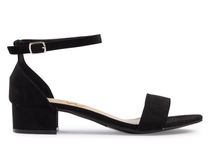 Stylish Black Suede Low Heel Ankle Buckle Sandal | Shop Today. Get it ...