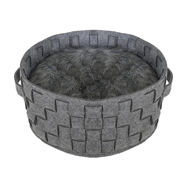Rosewood Silver Felt &amp; Fur Plaited Small
