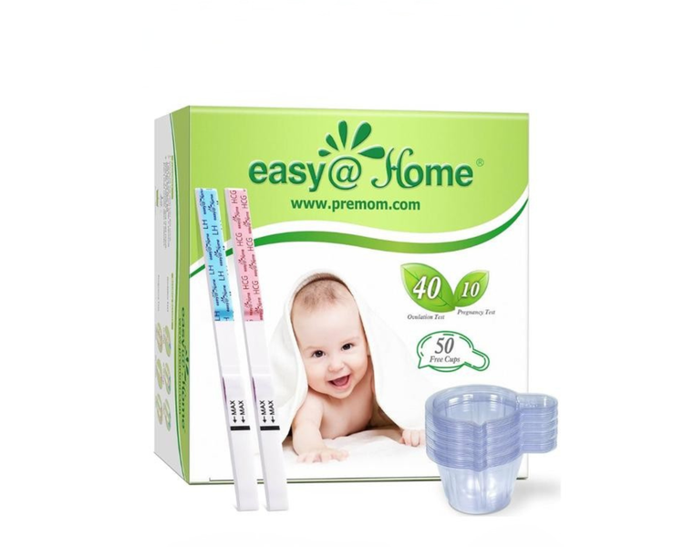 Easy@Home : 40 Ovulation Strips &amp; 10 Pregnancy Test + 50 Urine Cups