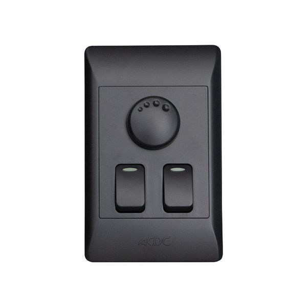 ACDC - 500w Rotary Dimmer On/Off With 2 One Way Switches Black