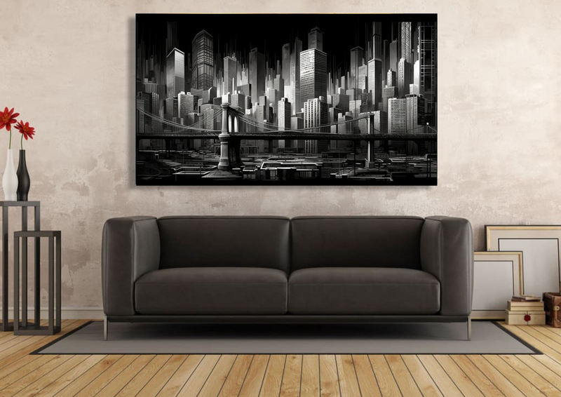 Canvas Wall Art - Monochrome Metropolis - HC1284