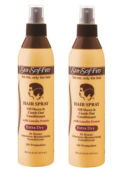 Sta-Sof-Fro Oil Sheen Comb Out Extra Dry Spray 250ml - Pack of 2
