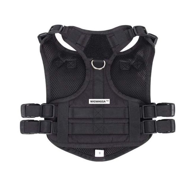 WigWagga - Durable Dog Harness Vest with Handle - Black