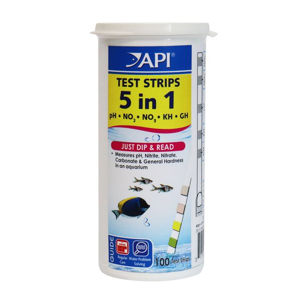 Api 5 In 1 Test Strips - Ph, No2, No3,Kh &amp; Gh - 100 Strips