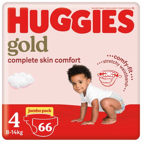 Huggies Gold - Size 4 (8-14kg) - 66 Nappies Jumbo Pack