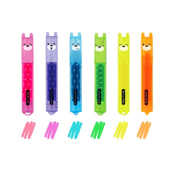 Teddy's Mood Mini Highlighters Set of 6