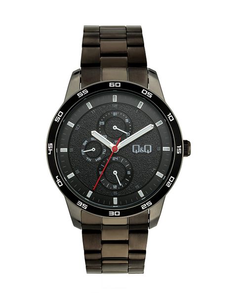 Q&amp;Q-Analog Black Dial Men's Watch-AA38J402Y
