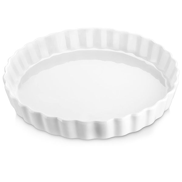 30cm Large - Non-Stick Porcelain Pie, Tart Pan Microwave,Dishwasher