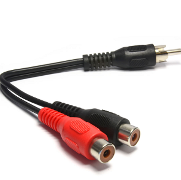 SlingTech RCA 1 Male To 2 Female Audio Speaker Y Adapter