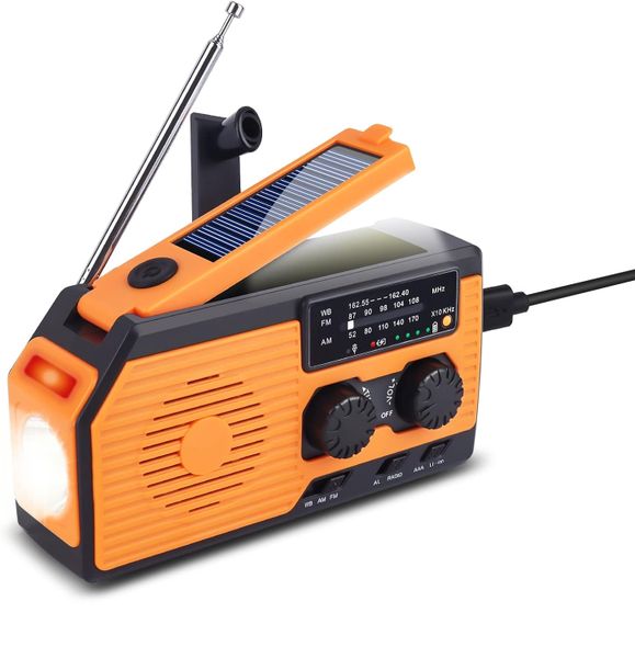 Solar Radio Rechargeable FM/SW/AM 3 Band Radio,2000 mAh Powerbank