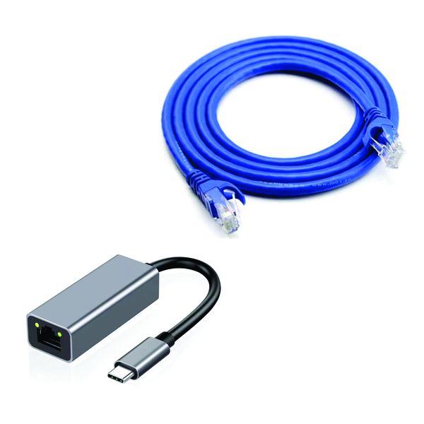 USB-C to Ethernet Adapter with LAN Cable